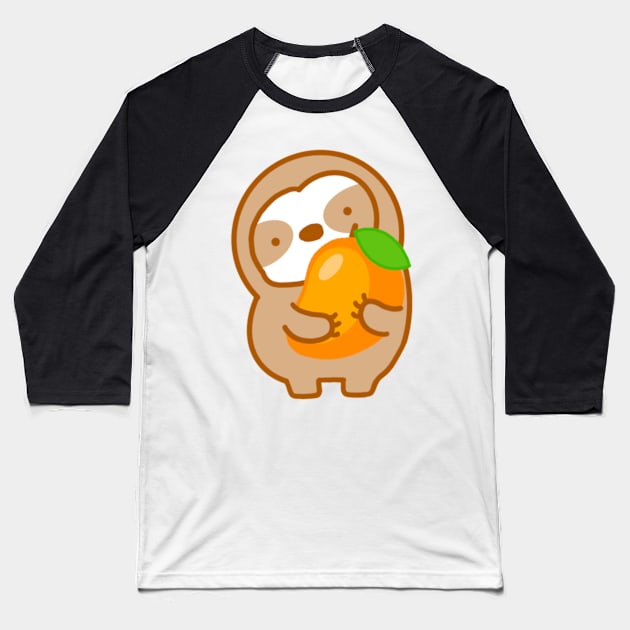 Cute Mango Sloth Baseball T-Shirt by theslothinme